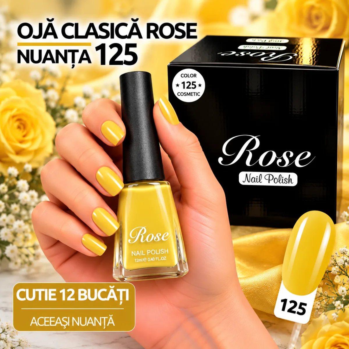 Ojă Clasică Rose Engros - Nuanța 125 - Cutie 12 Bucăți — Image 1