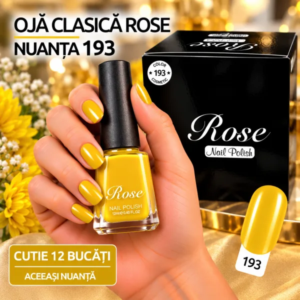 Ojă clasică Rose 12 ml – Nuanța 193 – Set 12 bucăți Engros