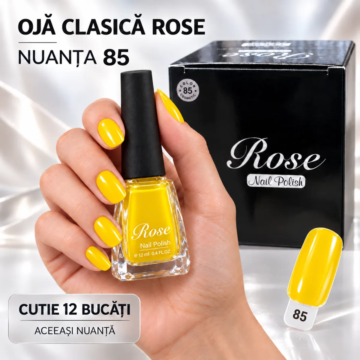 Ojă Clasică Rose Engros - Nuanța 85 - Cutie 12 Bucăți — Image 1