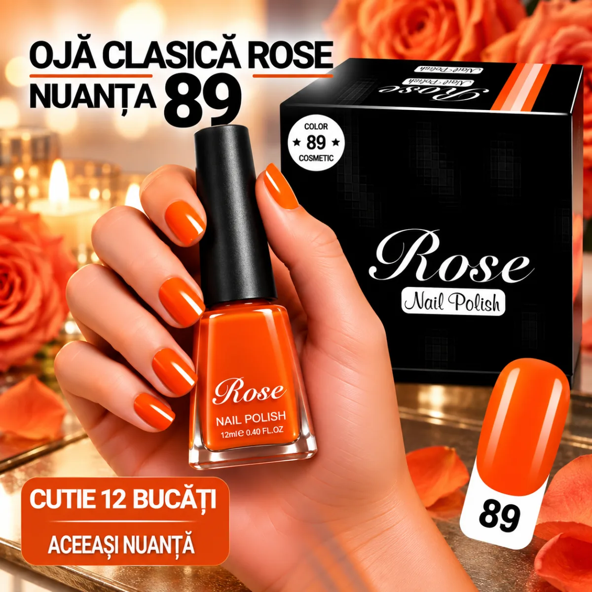 Ojă Clasică Rose Engros - Nuanța 89 - Cutie 12 Bucăți — Image 1