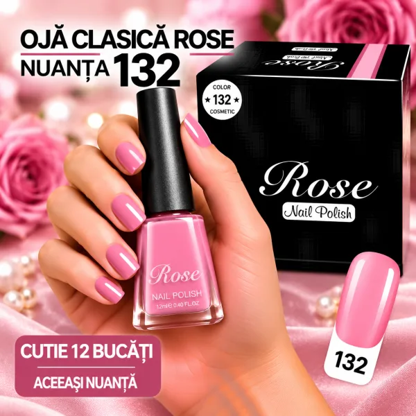 Ojă Clasică Rose Engros - Nuanța 132 - Cutie 12 Bucăți