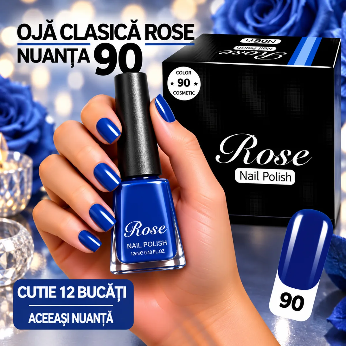 Ojă Clasică Rose Engros - Nuanța 90 - Cutie 12 Bucăți — Görsel 1