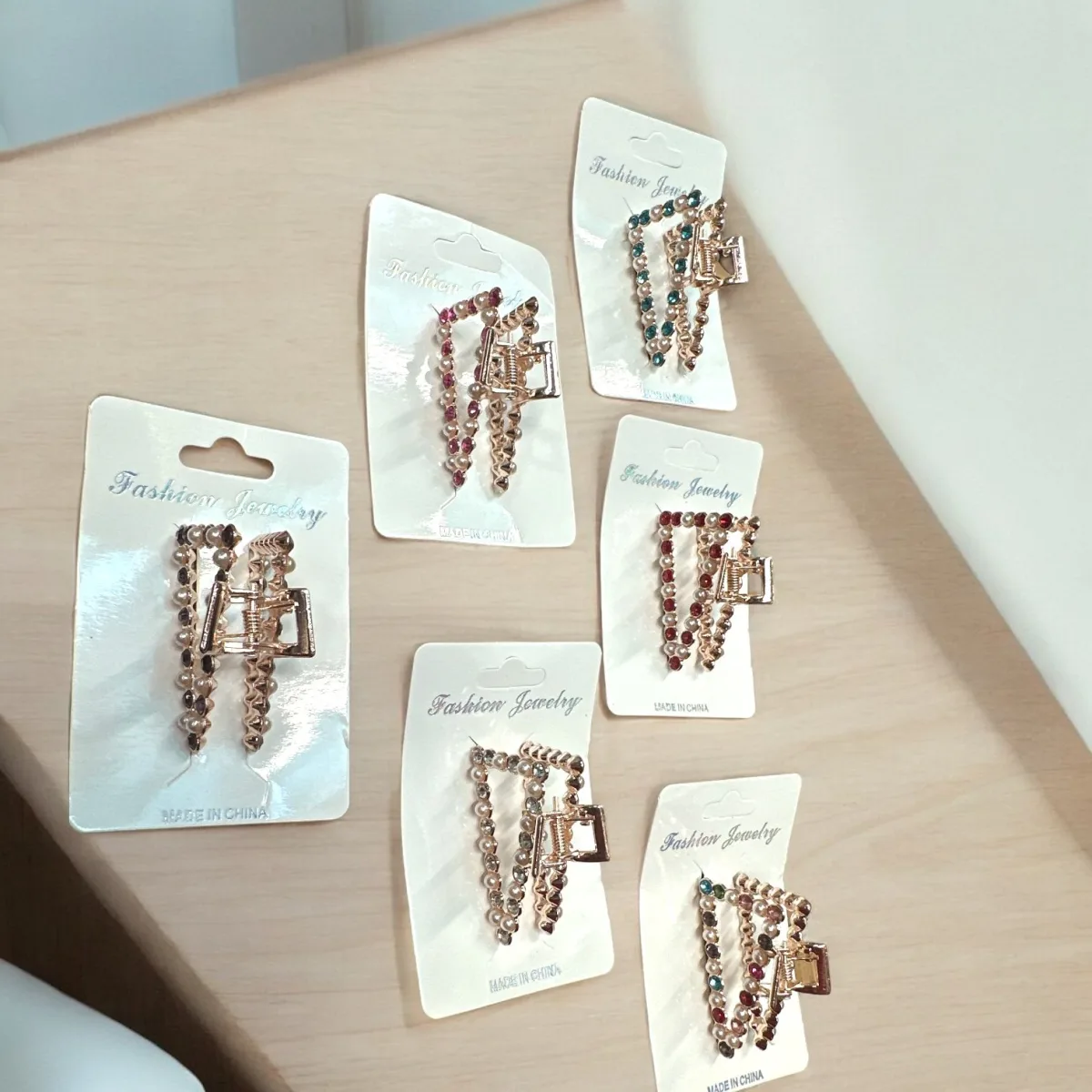 Clestisori de par cod D85 - model metalic cu pietricele, design fashion elegant Angro — Görsel 3