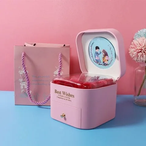 Set cadou cu sertar, trandafiri din săpun și felicitare en-gros - E395 — Görsel 7