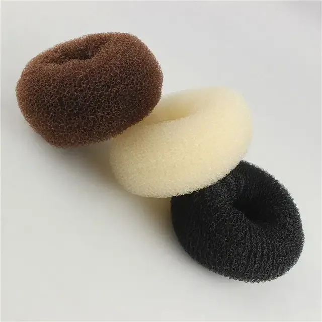 Burete Pentru Coc MARE - Accesoriu Coafură Tip Gogoșar, Negru/Șaten/Bej Engros — Görsel 5