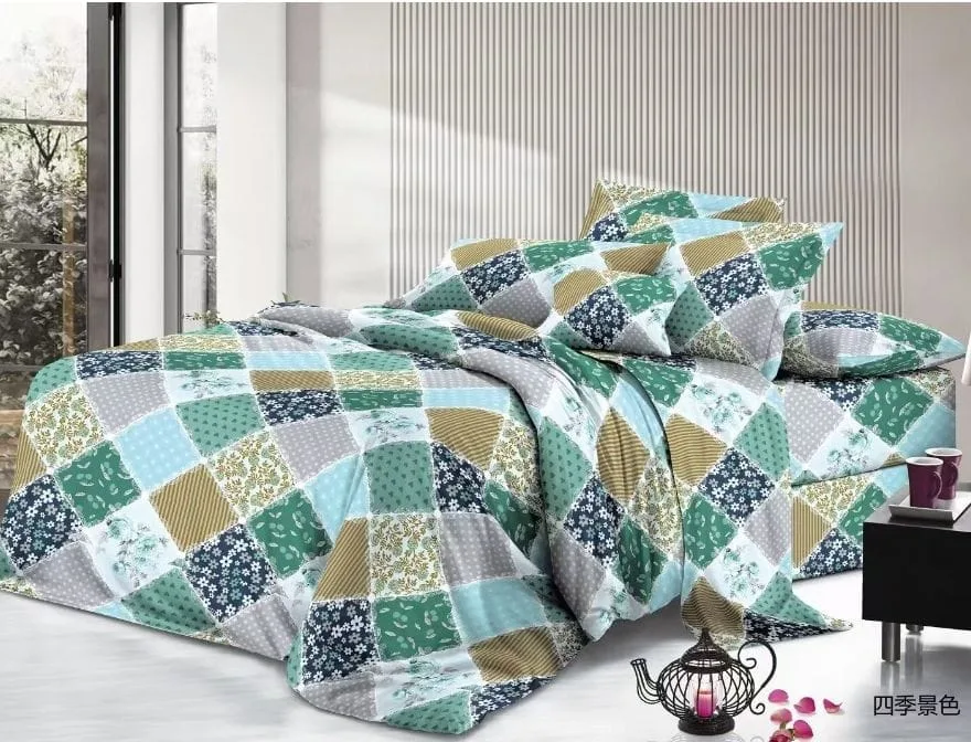 Lenjerie de pat finet 4 piese angro - patchwork multicolor - H790 — Görsel 1