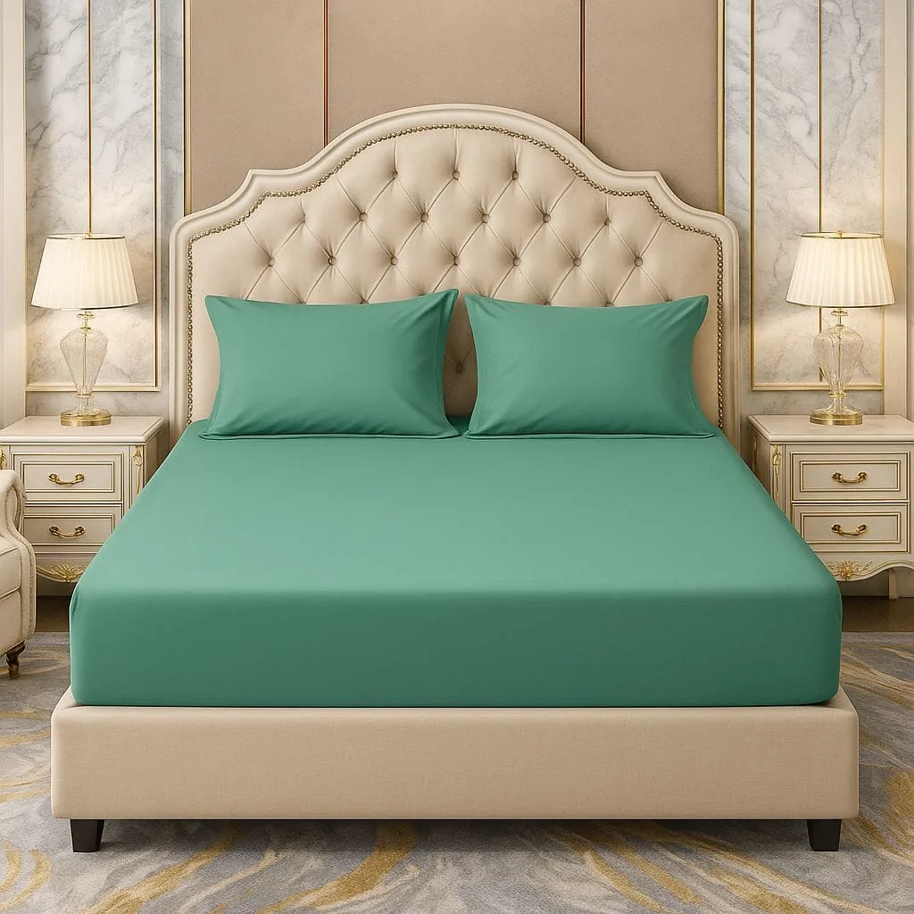 Lenjerie de pat finet verde albastru 150×200 set 3 piese verde-albastru (cod H810) Angro — Imaginea 1