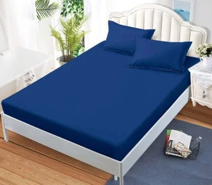 Lenjerie de pat finet albastru regal 150×200 set 3 piese albastru regal (cod H811) En-Gross — Imaginea 5