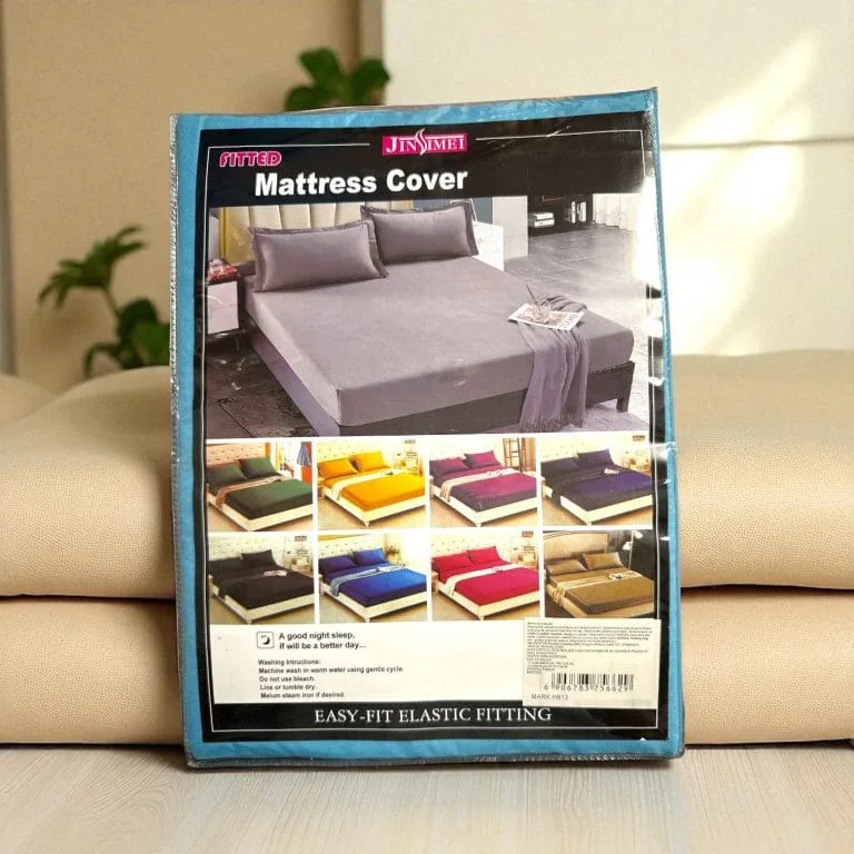 Lenjerie de pat finet albastru deschis cu elastic 150×200 set 3 piese (cod H813) Engros — Image 5