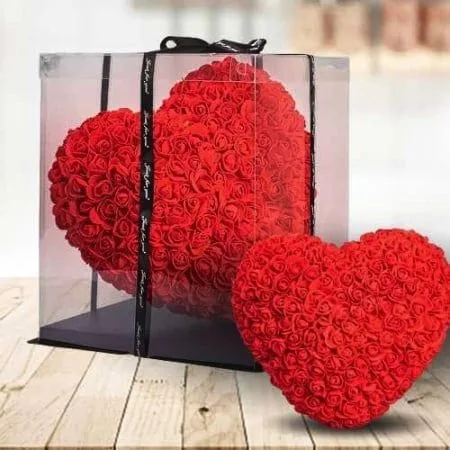 Inimă cu trandafiri din spumă PE 20×18 cm, en-gros - I435 — Imaginea 4