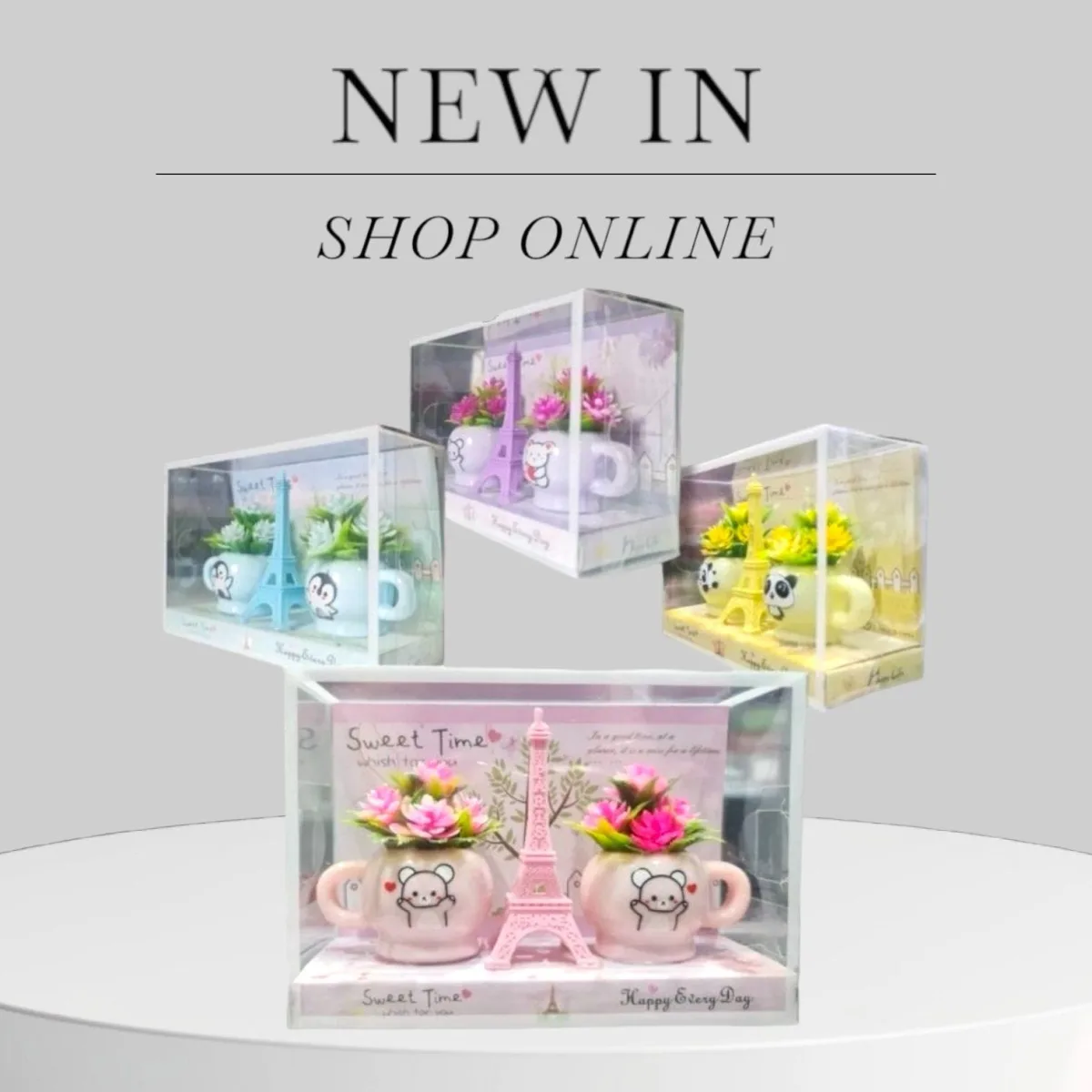 Aranjament floral cu cești Eiffel, en-gros - I498 — Görsel 1