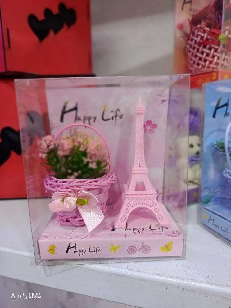 Coșuleț cu flori artificiale Eiffel, en-gros - I501 — Image 2