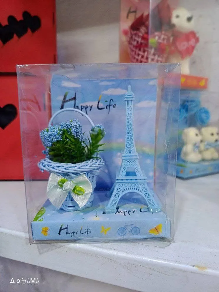 Coșuleț cu flori artificiale Eiffel, en-gros - I501 — Image 3