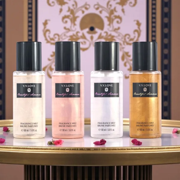 Set 4 sprayuri parfumate irezistibile 90 ml mixven 9058-46 fragrance mist cu efect stralucitor En-Gross