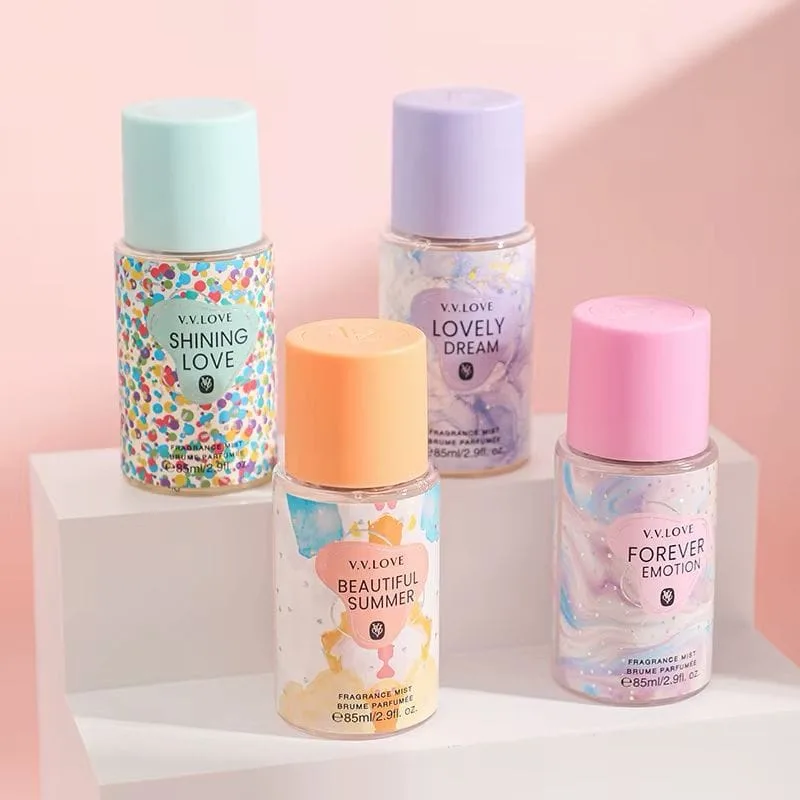 Set spray parfumat corp 9058-10 4 arome V.V. Love mini fragrance mist 85 ml Angro — Görsel 1