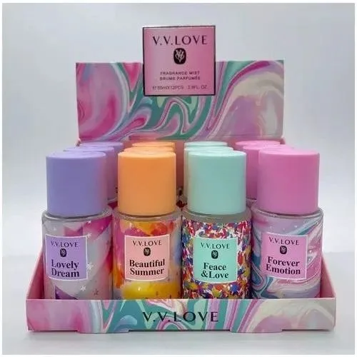 Set spray parfumat corp 9058-10 4 arome V.V. Love mini fragrance mist 85 ml Angro — Görsel 2