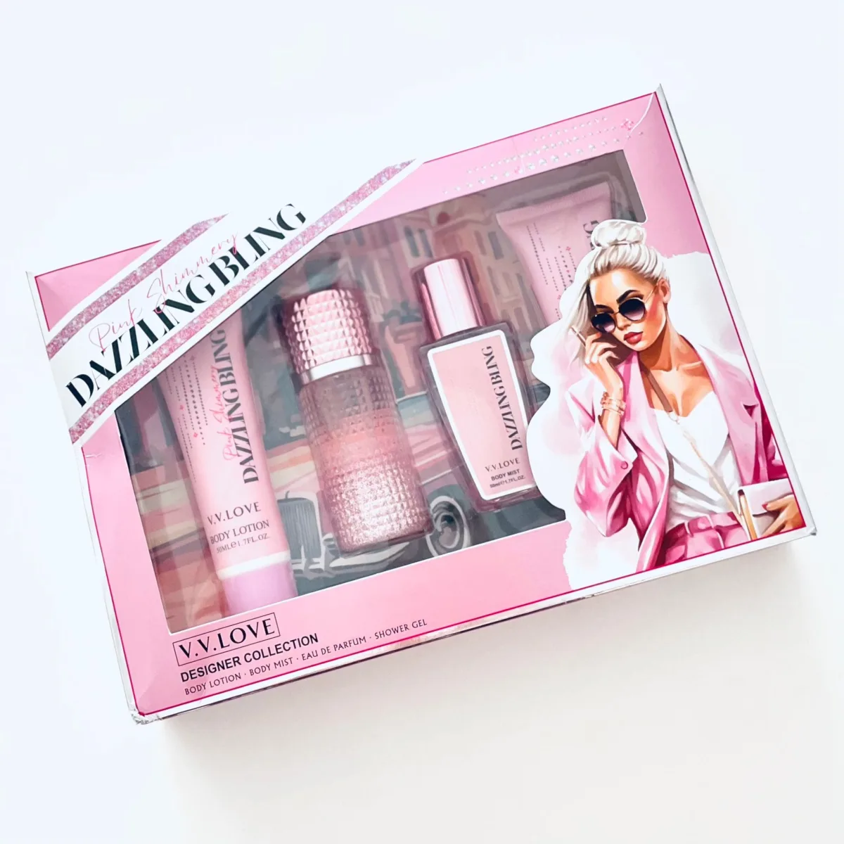 Set cadou parfum 4 piese angro - ambalaj roz — Görsel 2