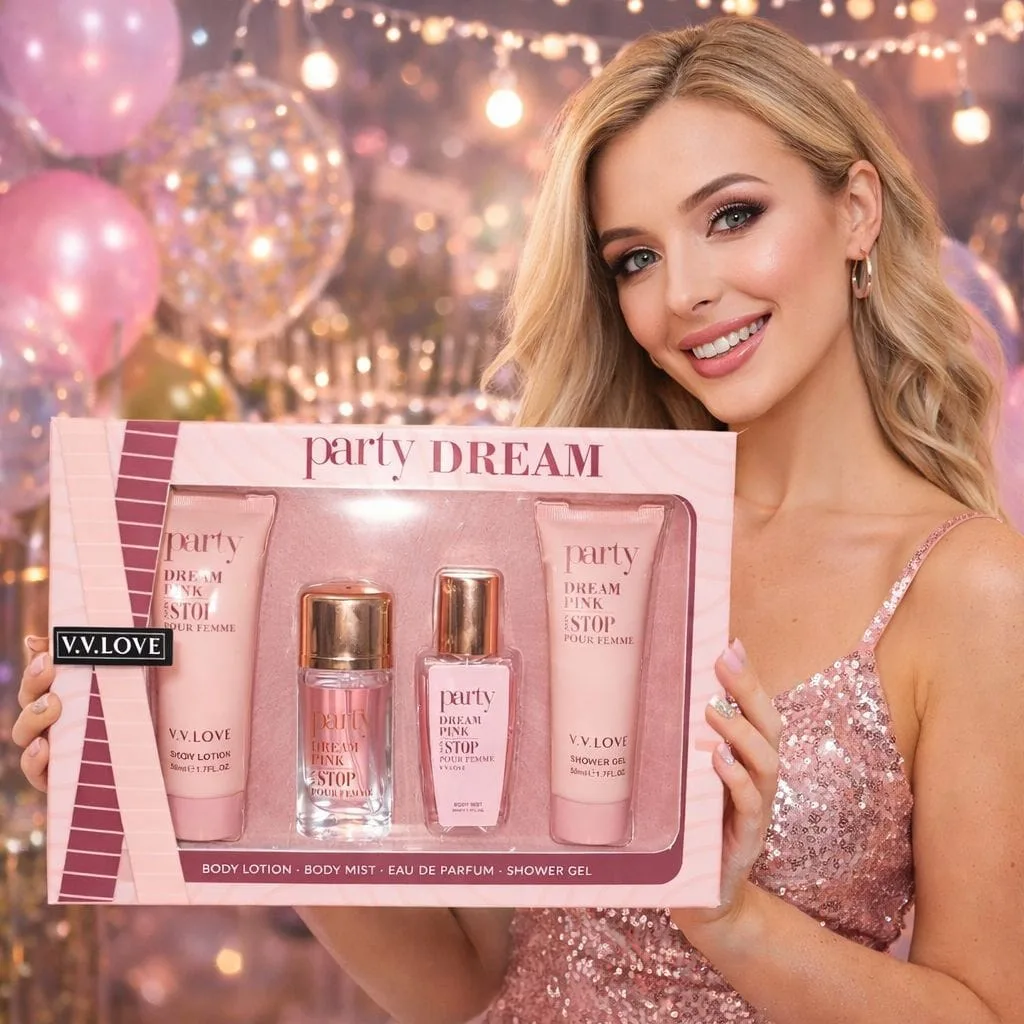 Set cadou parfum 4 piese ambalaj roz elegant pentru femei En-Gross — Görsel 1