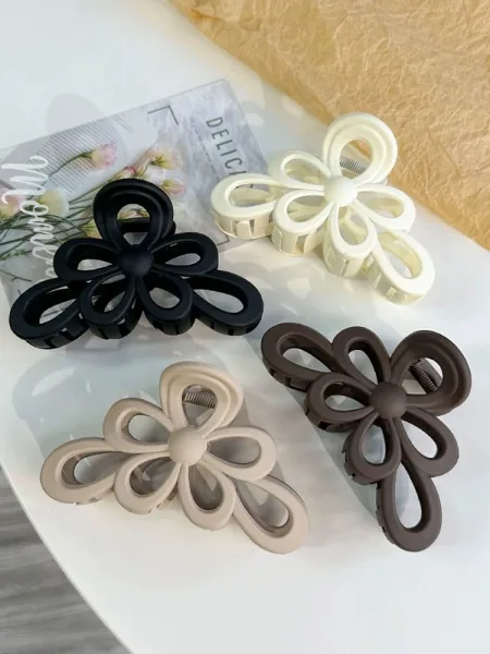 Clește de păr siliconat floare 12 buc/set G239 - diverse culori En Gros
