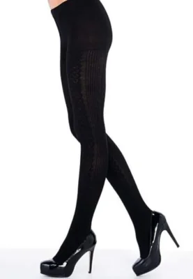 Dres damă Penti 220 DEN ,,Rosa''- cu model croșetat, Culoare negru,Engros