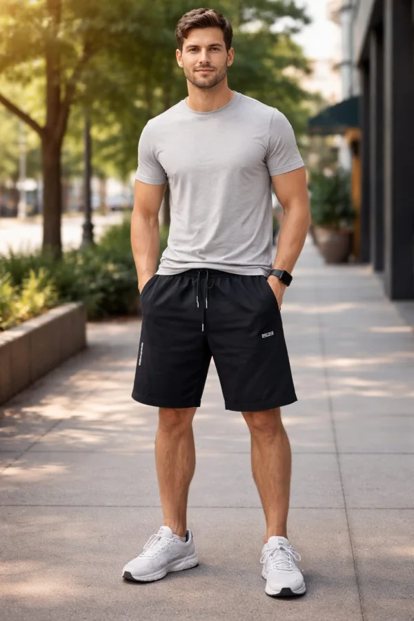 Pantaloni Scurți Bărbați,culoare Negru , Engros