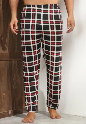 Pantaloni de Pijama ,Big Size ,Barbati,Culoare Negru cu Alb,Engros