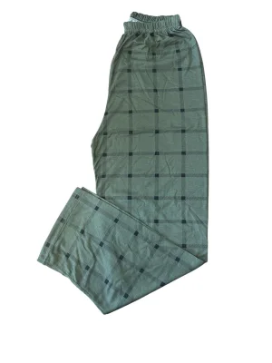 Pantaloni de Pijama Barbati ,Culoare Verde cu Negru, Engros