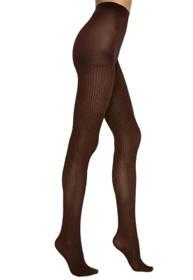 Dres Penti Lovely 70 DEN – Imprimeu ,,Shiny Rib'', culoare maro Engros