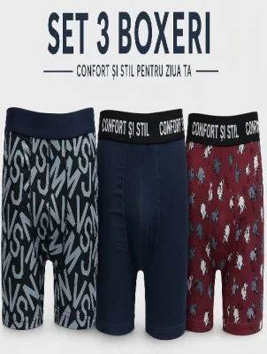 Boxer de Barbati 3XSet , Culori Diversificate,Engros