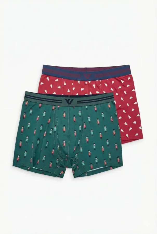 Boxeri barbati de Craciun, imprimeu emoji craciun,culoare diversificata,En-gros
