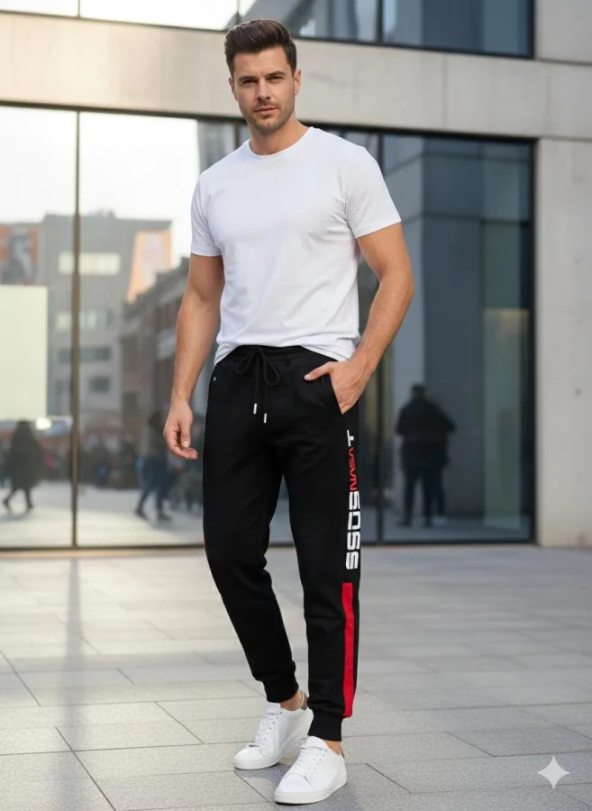 Pantaloni de sport barbat ,culoare negru,Engros