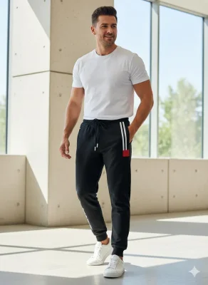 Pantaloni de sport barbat ,culoare negru,Engros