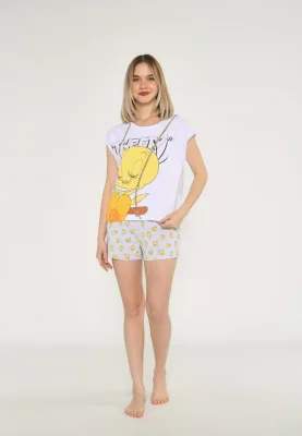 Pijama damă Looney Tunes cu imprimeu Tweety ,Engros