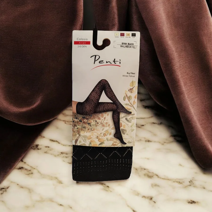 Dres damă Penti Anet, plasă fină, 210 DEN, culoare Negru – En-gros