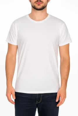 Tricou Barbati Basic ,Culoare Alb,Engros