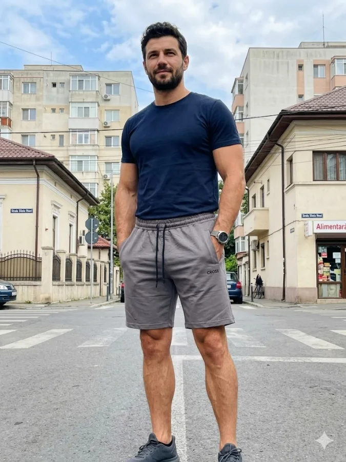 Pantaloni Scurți Bărbați "CROSS",culoare Maro , Engros
