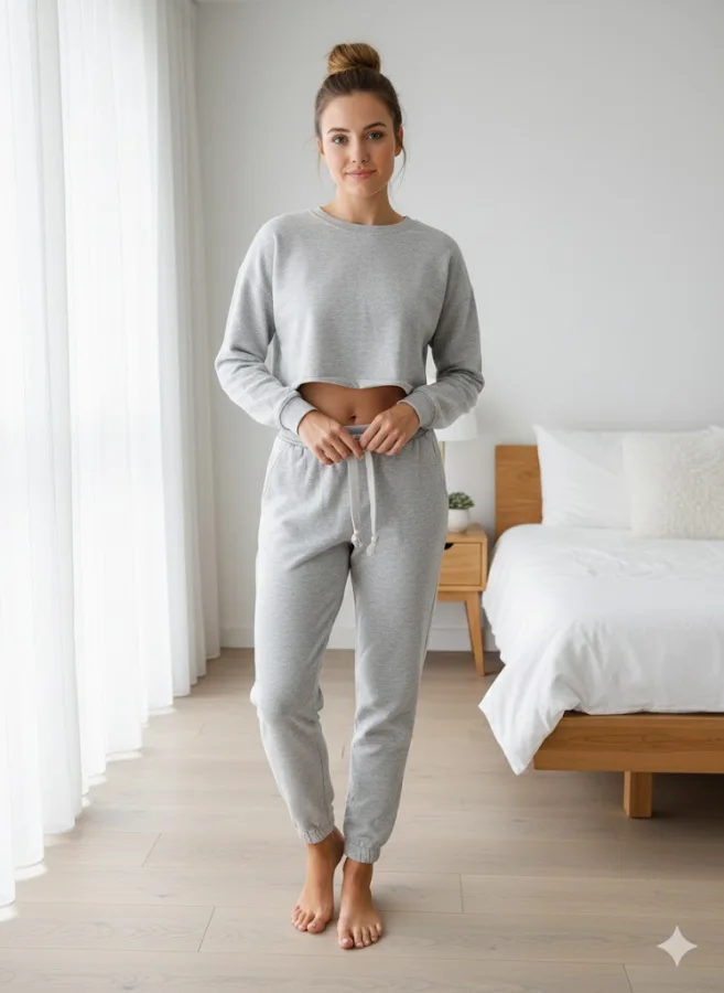 Pantaloni trening dama vatuiti interior,culoare gri,Engros
