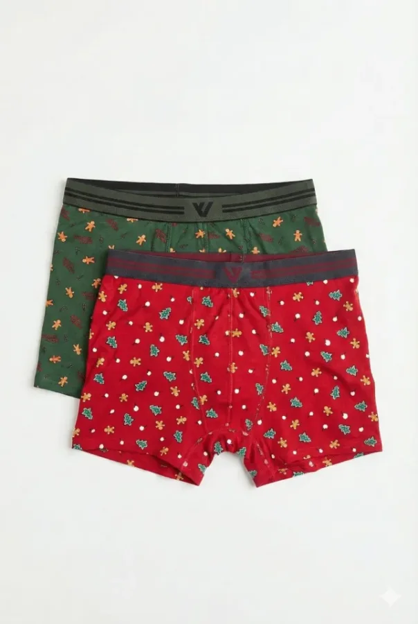 Boxeri barbati de Craciun, imprimeu emoji craciun,culoare diversificata,En-gros
