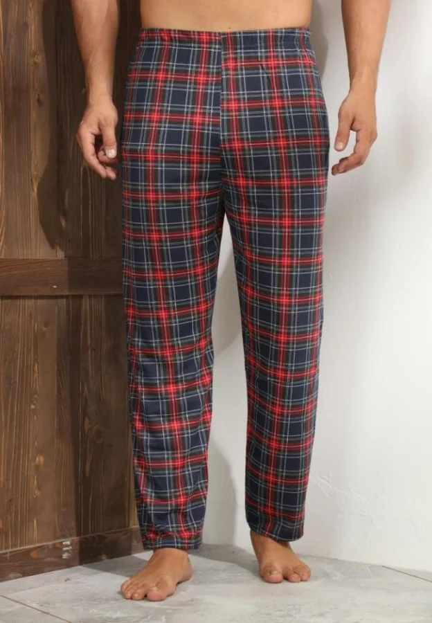 Pantaloni de Pijama ,Big Size ,Barbati,Culoare Rosu cu Negru,Engros