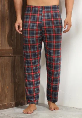 Pantaloni de Pijama ,Big Size ,Barbati,Culoare Rosu cu Negru,Engros