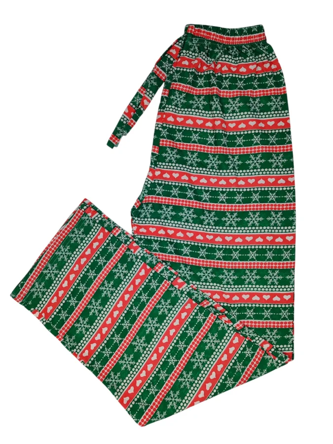 Pantaloni pijama dama Craciun,Culoare Verde,Engros