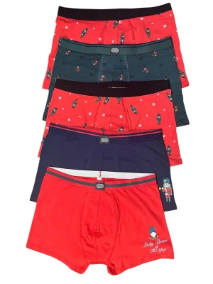 Boxeri barbati de Craciun, imprimeu emoji craciun,culoare diversificata,En-gros