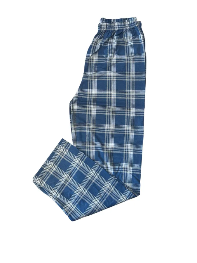 Pantaloni de Pijama Barbati ,Culoare Albastru cu Crem ,Engros