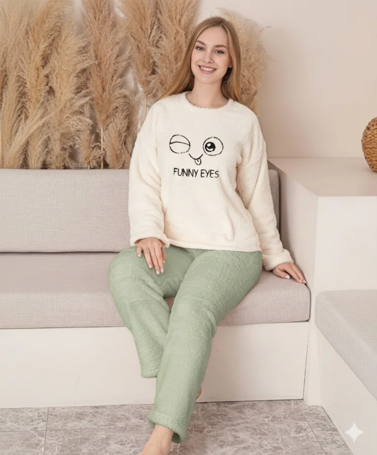 Pijama dama Cocolino,culoare crem ,Engros