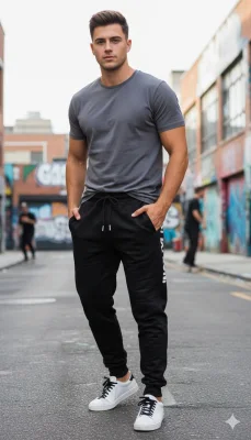Pantaloni de sport barbat ,culoare gri inchis,Engros