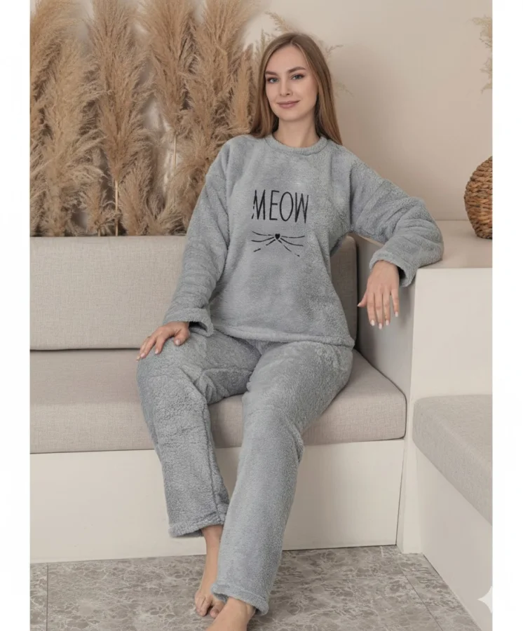 Pijama dama Cocolino,culoare gri ,Engros