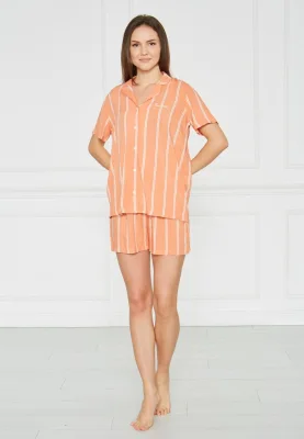 Pijama Dama Bumbac , Camasa și Short cu Dungi ,Engros