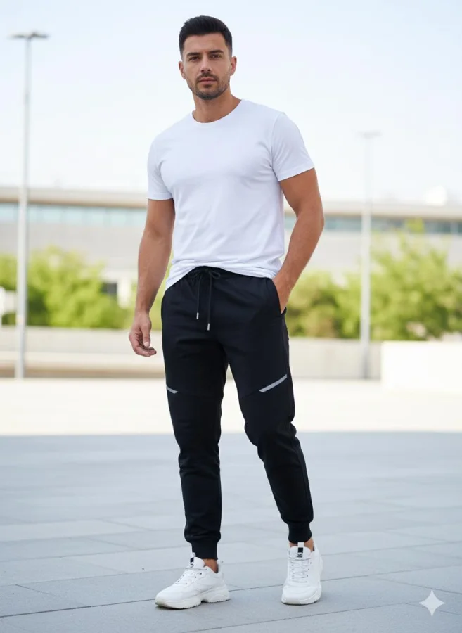 Pantaloni de sport barbat ,culoare negru,Engros