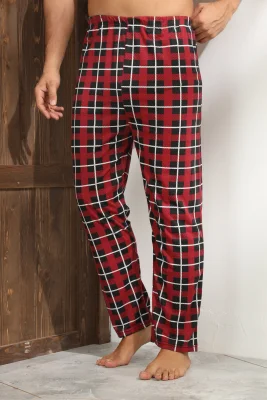 Pantaloni de Pijama ,Barbati,Culoare Rosu cu Alb,Engros