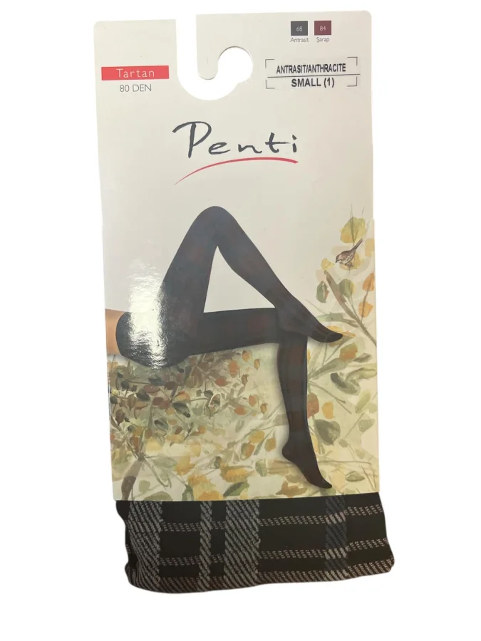 Dres dama Penti TARTAN ,80 den ,Culoare Antarsit ,Engros
